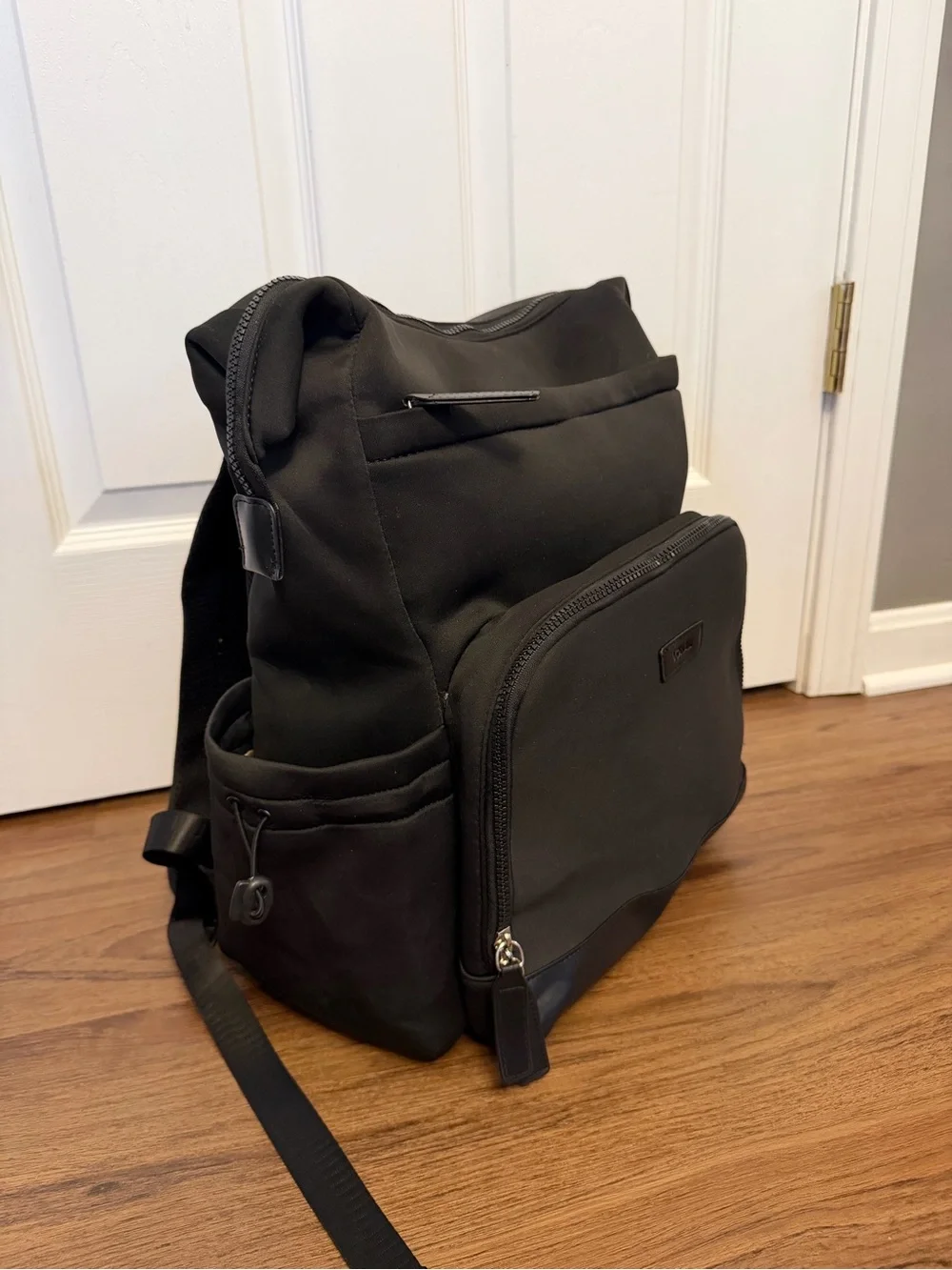 Vonal Neoprene Black Baby Backpack Diaper Bag with 15 Pockets
